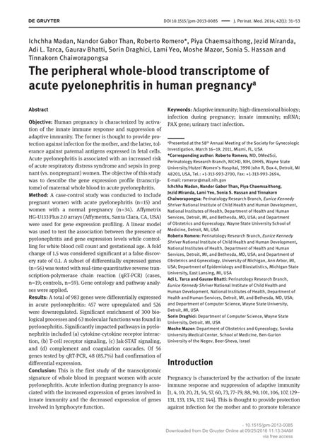 Are described the clinical picture of acute and chronic pyelonephritis. (PDF) The peripheral whole-blood transcriptome of acute ...
