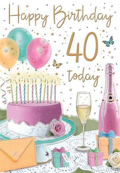 40th 40 Birthday Card Female Luxury Card Sentiment Verse Made In Uk R