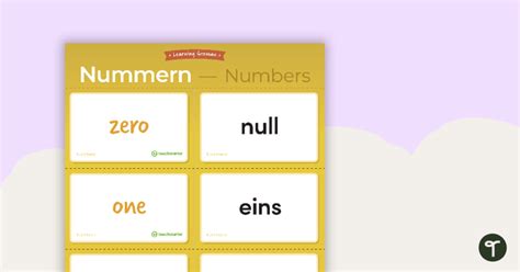 Numbers German Language Flashcards Teaching Resource Teach Starter