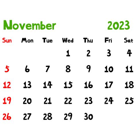 Gambar 2023 Kalender November Hijau Kalender 2023 Kalender November