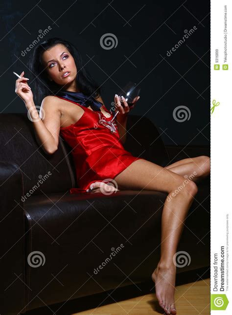 drinking wine and smoke cigarettes stock image image of glass female 9316899