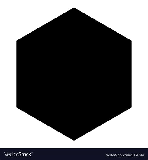 Hexagon Icon Black Color Flat Style Simple Image Vector Image