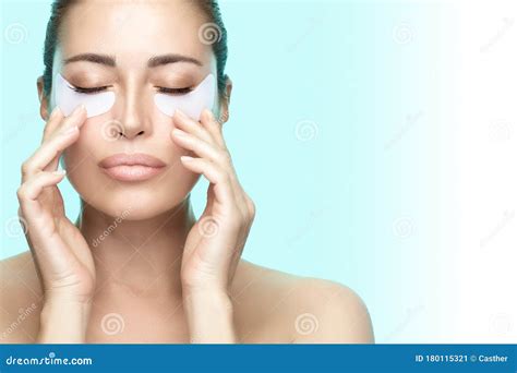 Beauty And Skincare Female Beauty Model Face With Cosmetic Eye Mask