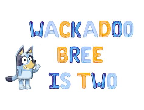 Wackadoo Custom Name Is Two Bluey Balloon Banner Bluey Themed Etsy