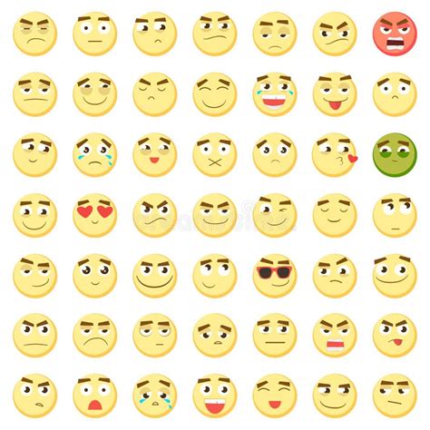 Emoticon Set Kolekcja Emoji 3d Emoticons Smiley Twarzy Ikony