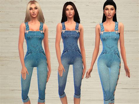 Denim Jumpsuit By Puresim At Tsr Sims 4 Updates