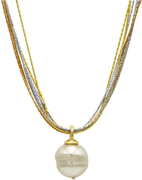Majorica Sterling Silver And 18k Gold Over Sterling Silver Pendant