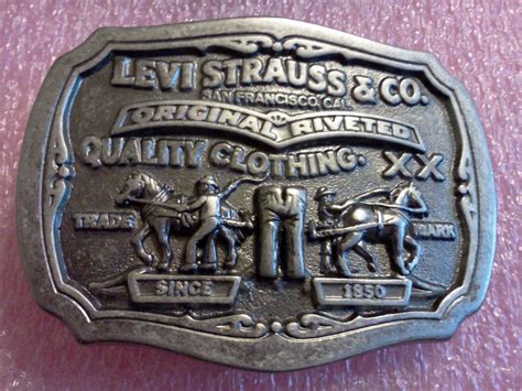 Levi Strauss And Co Belt Buckle Two Horse Brandfree Us Shipping