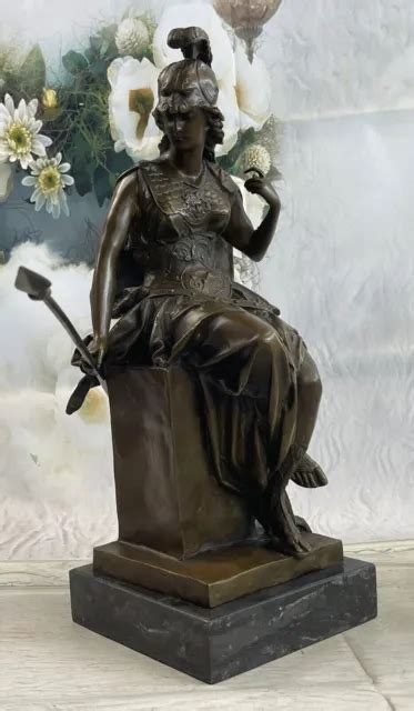 Bronze Greek Roman Goddess Athena Minerva Female War Sculpture Statue Mythology Picclick