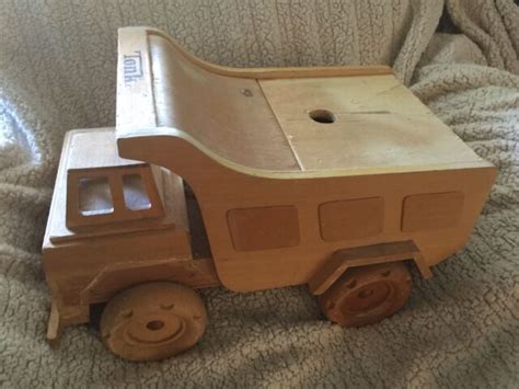 Vintage Original Rare Tonka Wooden Dump Truck Toy Box With Blocks Abc