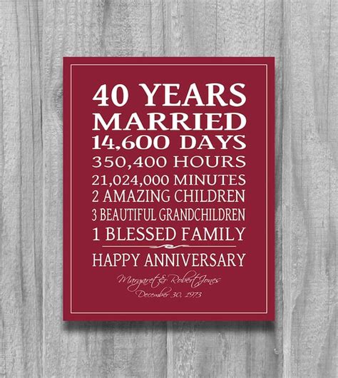 The Top 20 Ideas About 40th Wedding Anniversary T Ideas For Couples