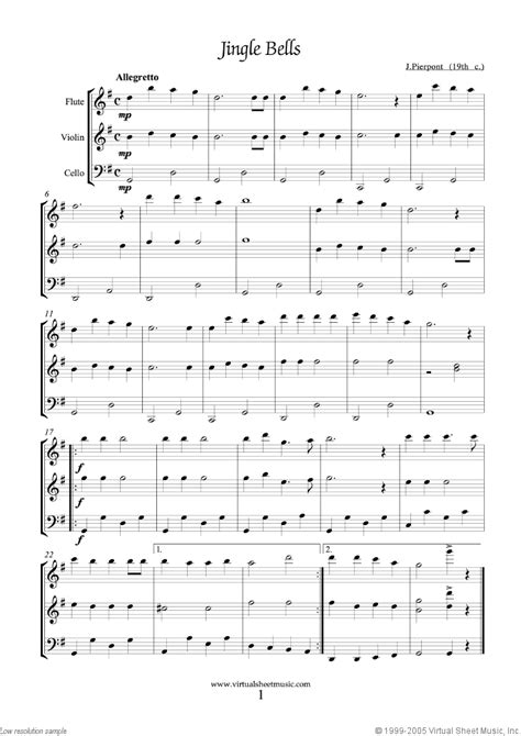Flute Violin And Cello Christmas Sheet Music Carols