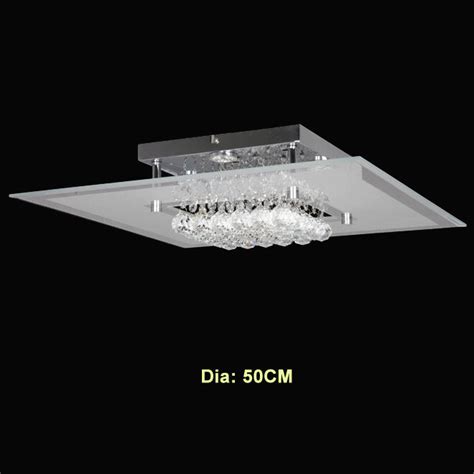 Close to ceiling light fixture type. Modern LED Clear Crystal Square Flush Mount Ceiling Light ...