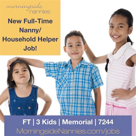 new full time nanny household morningside nannies