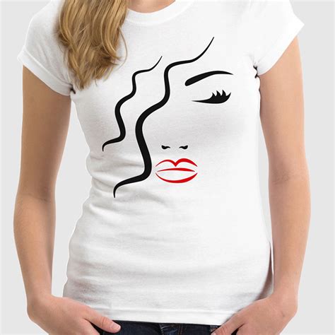 koszulka damska z nadrukiem twarz kobiety