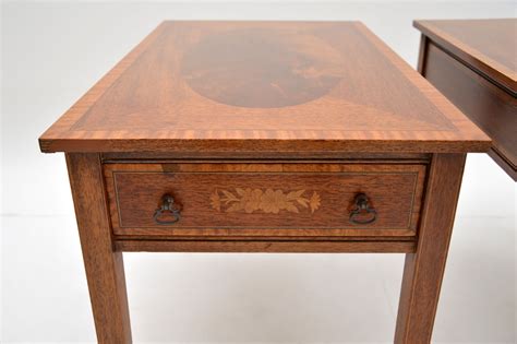 Pair Of Antique Inlaid Mahogany Side Tables Marylebone Antiques