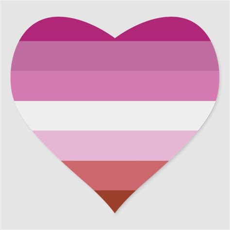 Lesbian Pride Flag Heart Stickers