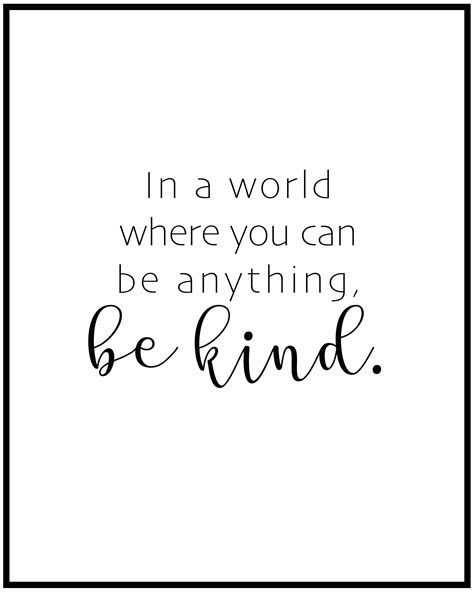 In A World Where You Can Be Anything Be Kind Printable Poster Etsy In