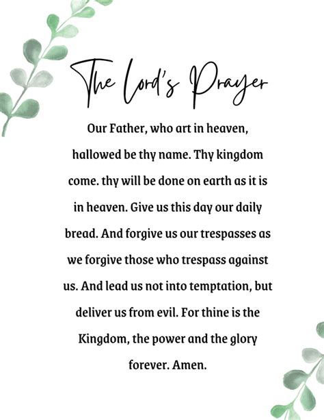 The Lords Prayer Printable 6 Designs Free Downloads Bridal Shower 101