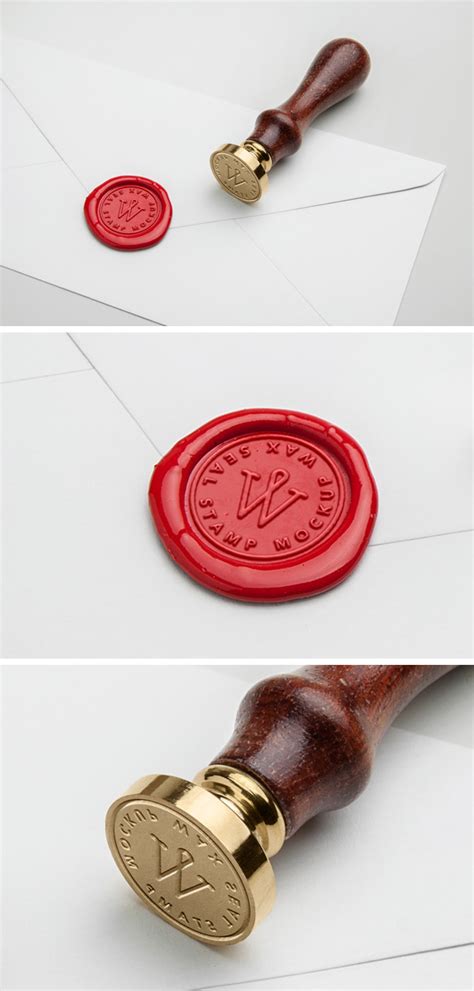 Download Wax Seal Stamp PSD MockUp | GraphicBurger