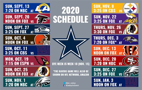 Printable 2022 2023 Dallas Cowboys Schedule 2022 Dallas Cowboys