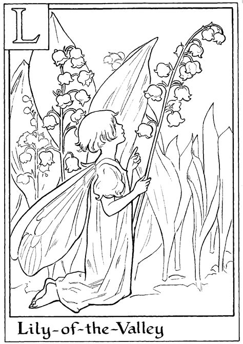 Alphabet Flower Fairy Coloring Pages
