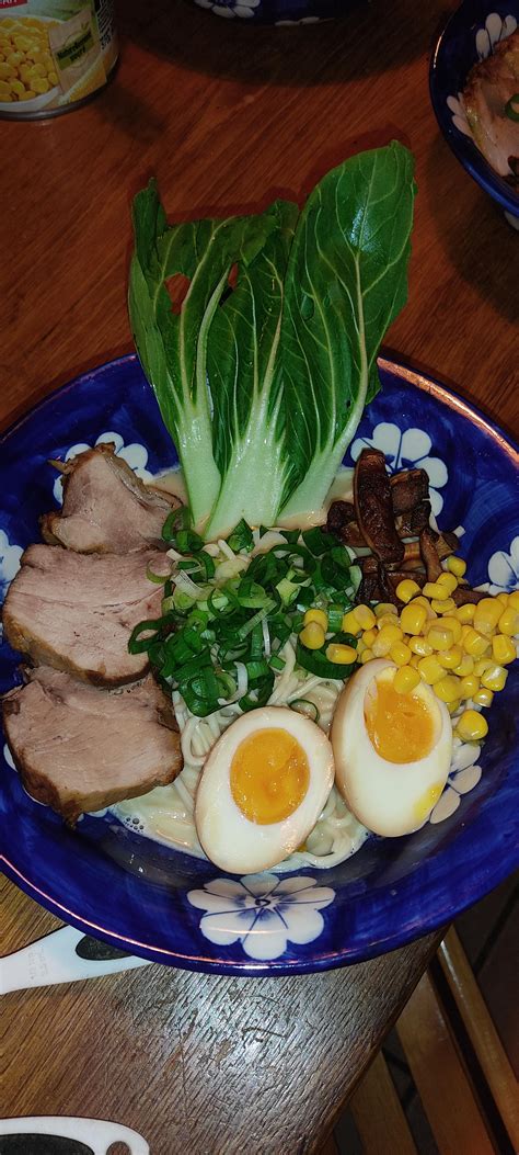 My First Ever Bowl Of Homemade Ramen Tonkotsu Shoyu Following Ramen