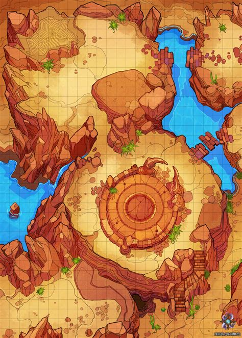 Desert Ruins Battle Map 25x35 R Dndmaps