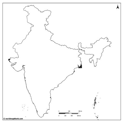 Blank Map Of India Printable Outline Map Of India Pdf