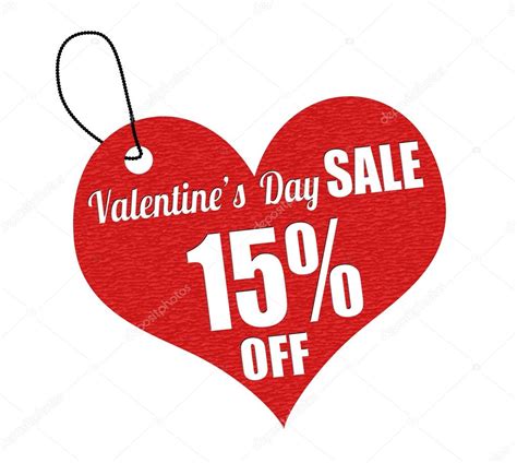 Valentines Sale 15 Percent Off Label Or Price Tag Stock Vector Image By
