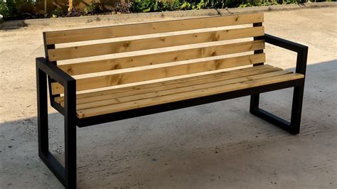 Modern Outdoor Bench Steel And Wood Modern Bench Outdoor Diy Bench Outdoor Metal Outdoor Bench