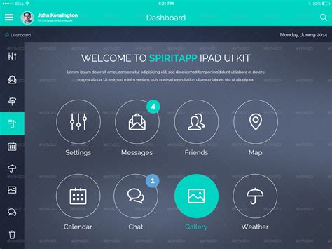 SpiritApp - Flat iPad App UI Kit by creakits | GraphicRiver
