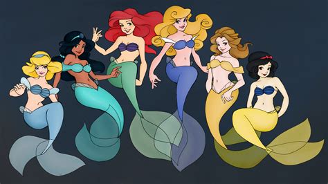 Disney Princesses As Mermaids By Punkrawk4all On Deviantart