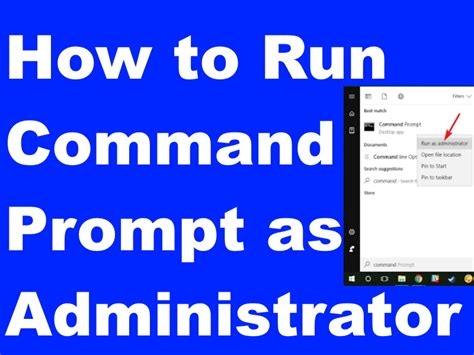 Method To Run Command Prompt As Administrator In Windows 10 8