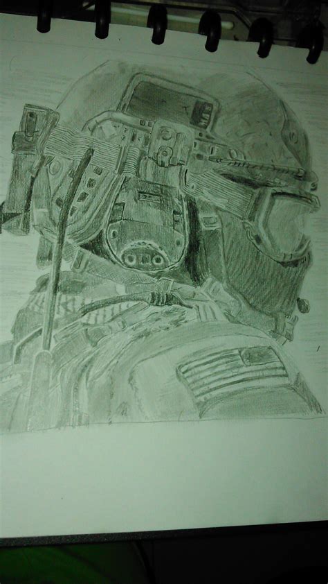 Call Of Duty Soldier Pencil Sketch Drawing