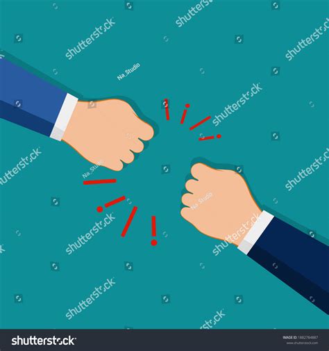 Two Fists Together Two Hands In Air Bumping Royalty Free Stock