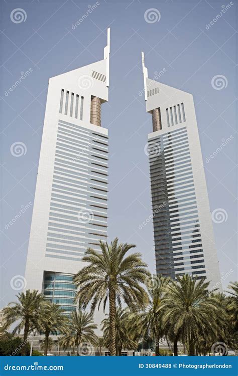 Dubai Uae View Of Emirates Towers On Sheikh Zayed Road In Dubai Stock