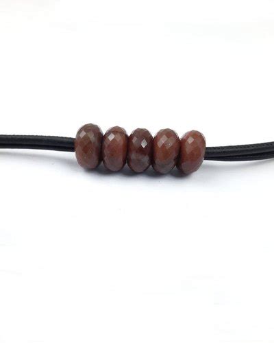 Faceted Brown Jasper Rondelle 14x8mm Big Hole Beads With 5mm Hole At Rs