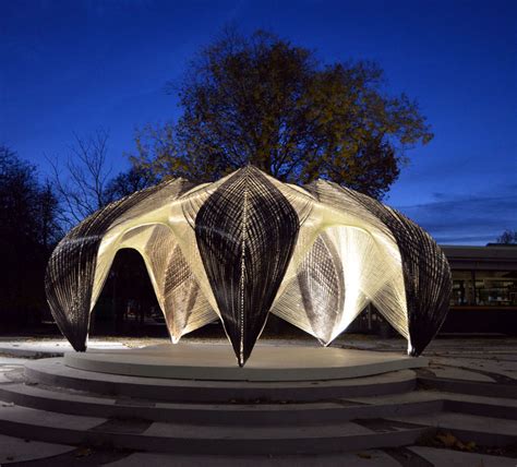 Robotically Fabricated Carbon And Glass Fibre Pavilion By Icd Itke