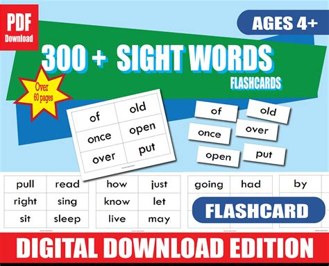 220 Dolch Sight Words 95 Nouns Must Know Flashcards Etsy Ireland