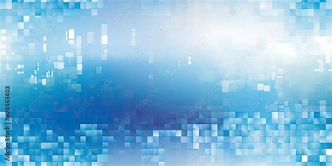 Abstract Pixelation In Cool Tones This Illustration Presents A Blue