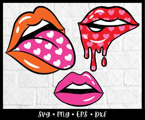 Valentine Dripping Lips SVG Bundle Lip Biting SVG Kiss SVG For Etsy UK