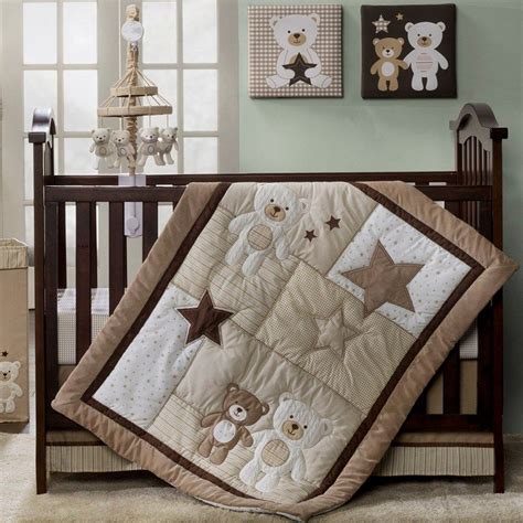 Baby nursery bedding set baby woodland moose bear | etsy. b is for bear nursery | Baby Bear 4pc Bedding Set ...