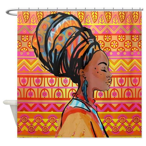 African Woman Shower Curtain African Women Bath Decor Etsy