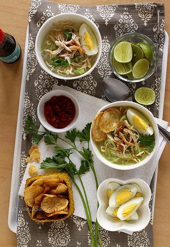 This rich and fragrant meat broth delight is brightened by fresh turmeric and herbs, with skinny rice. Soto Ayam Madura | Food, Food recipes, Asian recipes