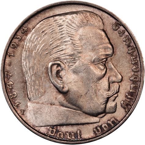 5 Reichsmark 1935 German Coin Third Reich Wwii Adolf