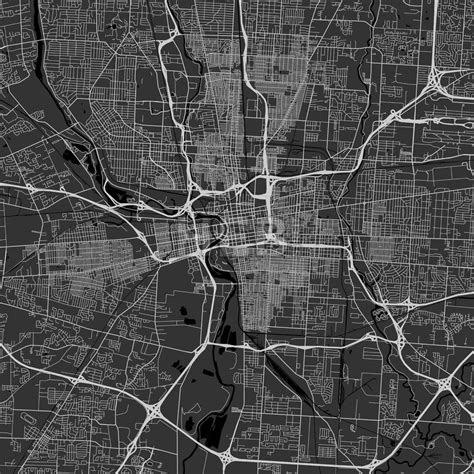 Columbus Ohio Area Map Dark Hebstreits Maps And