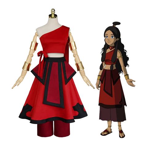 Avatar The Last Airbender Katara Red Dress Cosplay Costume For Sales Cosplay Clans