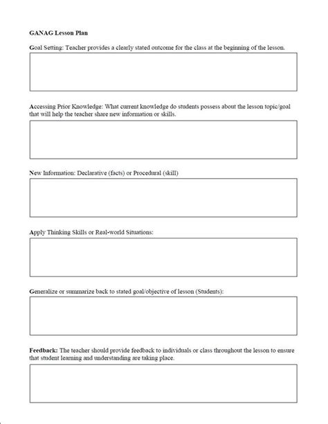 Lesson Plan Template For Teacher Observation A Guided Reading