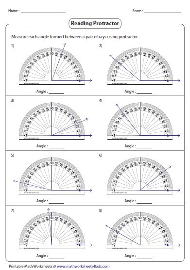 Measuring Angles With A Protractor Worksheet 4th Grade